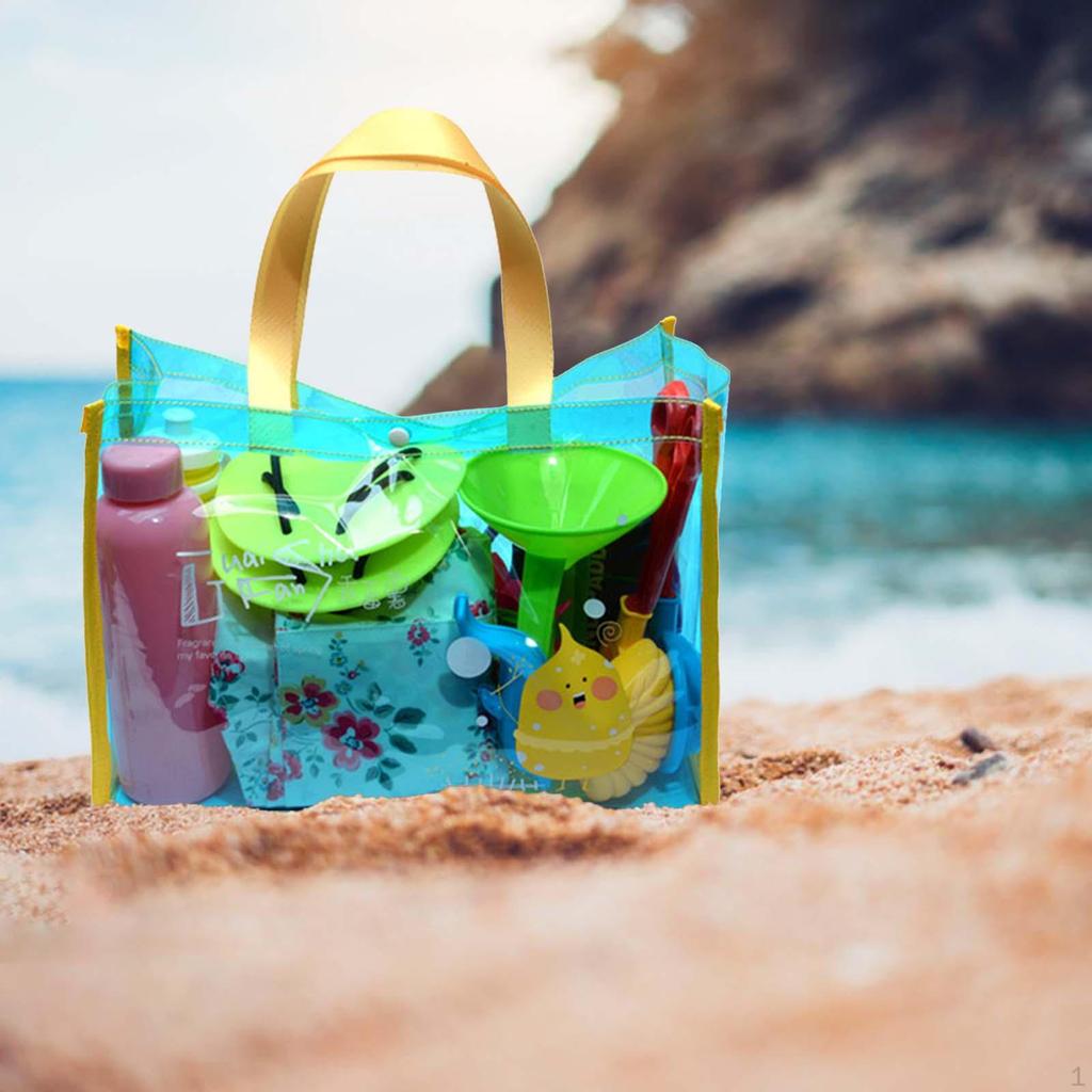 Beach Tote Bag, Clear Waterproof Bag Lightweight Travel Duffle Sand Toys Organizer for Boating