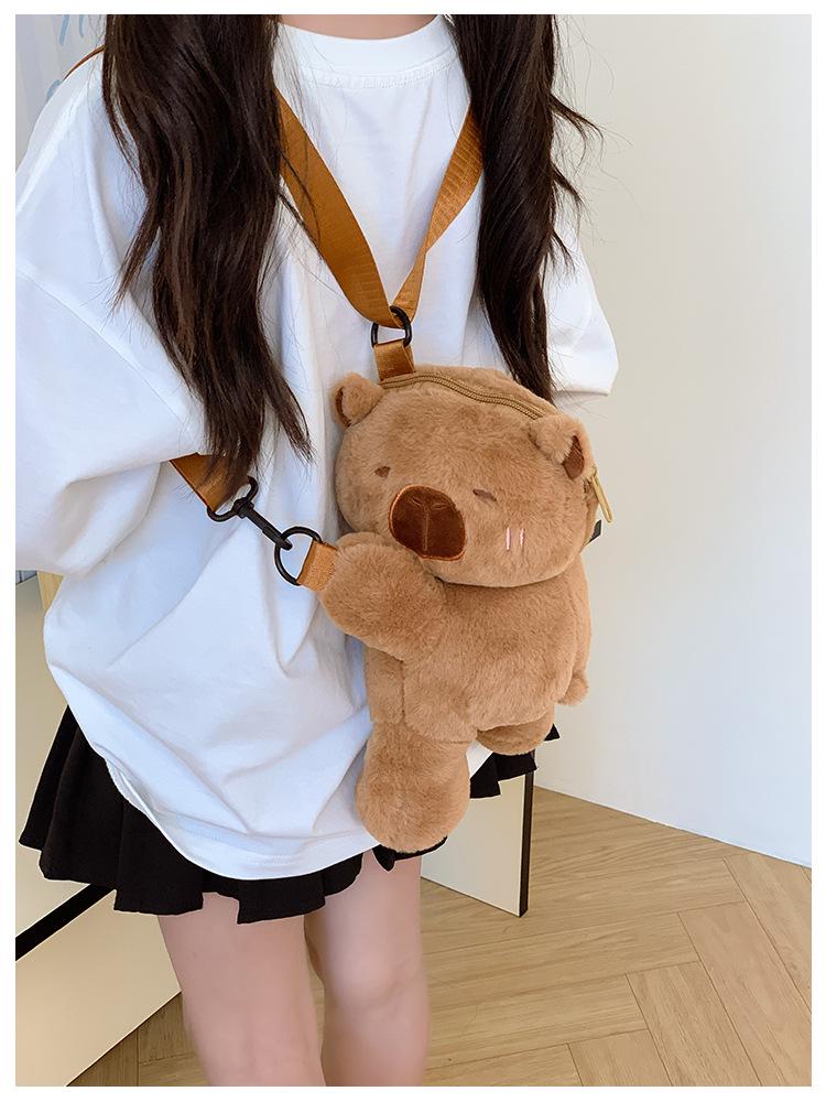 2025 Cute Plush Furry Crossbody Backpack for Little Girls