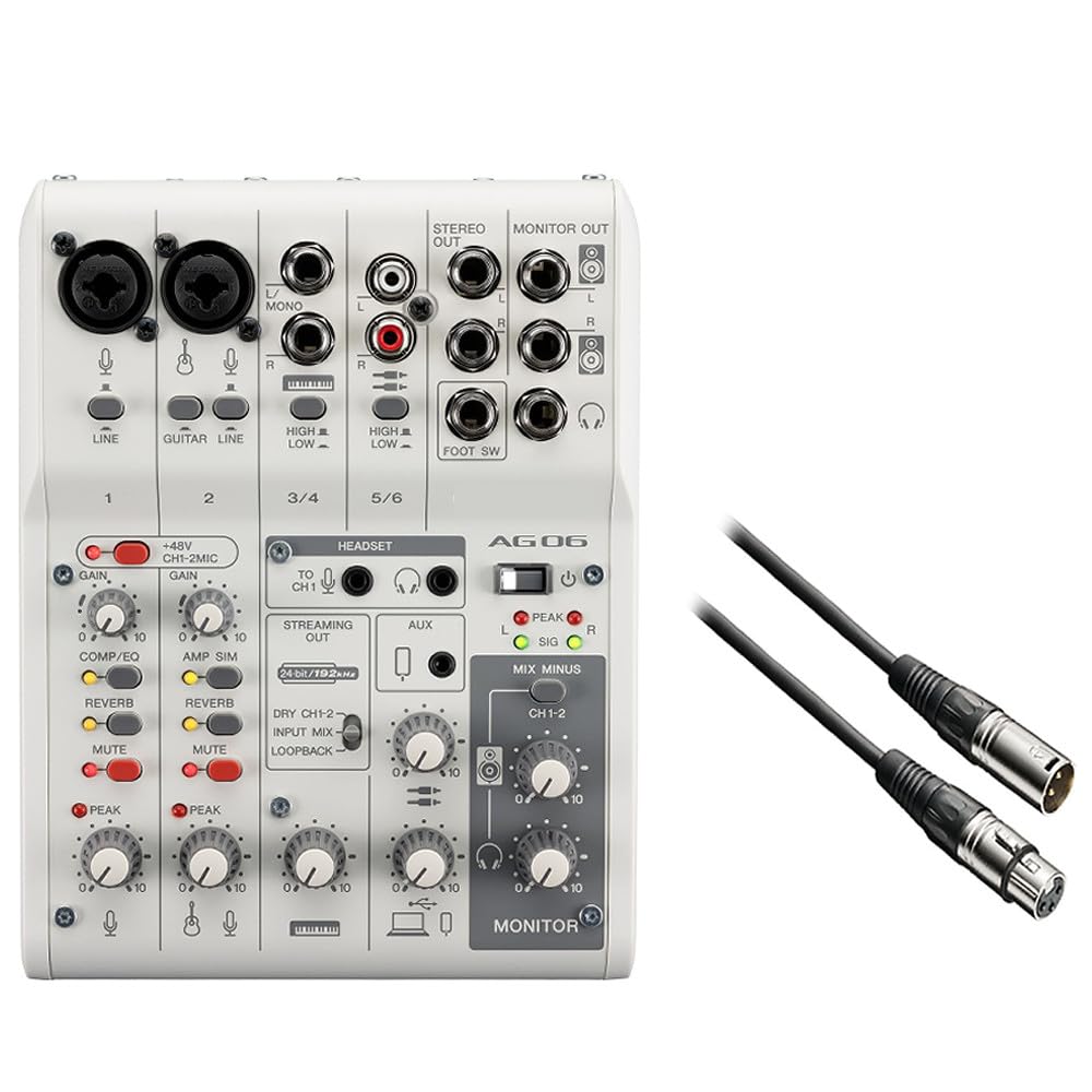 

Live Streaming AG06MK2 W XLR Cable Black 2 Piece Set & BX3/3.0
