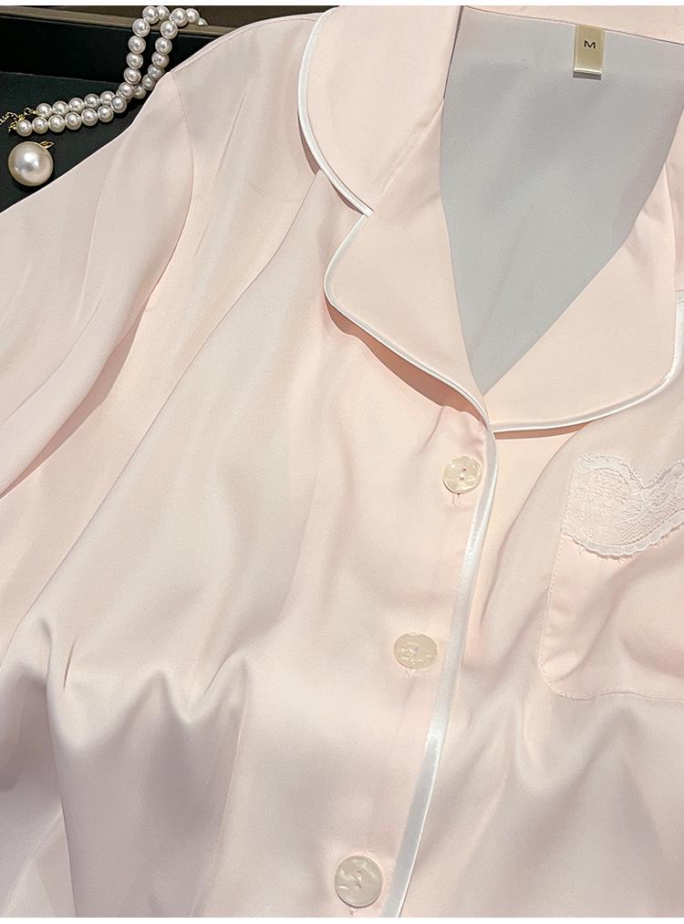 Women's Silk Pajama Set - Solid Color, Short Sleeve, Shorts & Long Pants, Mulberry Silk, Light & Comfy