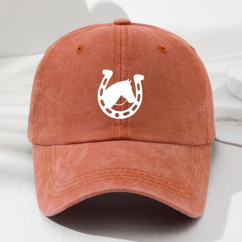 

Horseshoe Soft-top Baseball Cap for Men and Women Retro Fashionable Outdoor Hat Adjustable помаранчевий