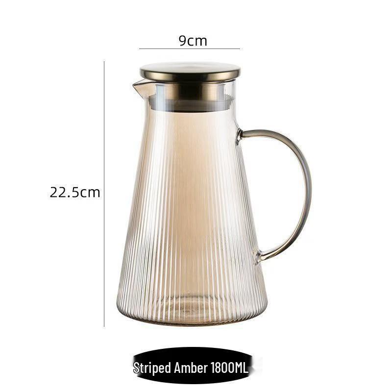 Thick Vertical Stripe Glass Cups with Handles - Set for Coffee, Juice, Water, and Milk