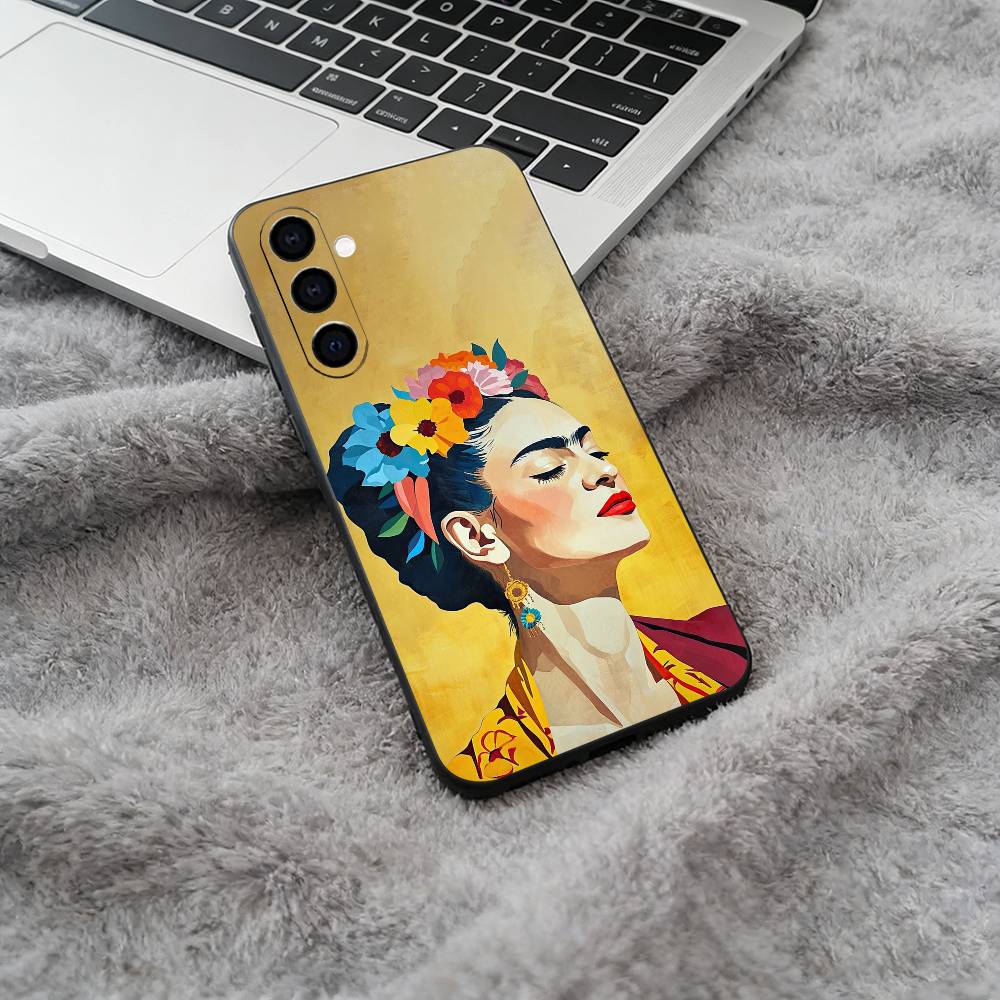 

A-Artist F-Frida K-Kahlos Black Soft Silicone Phone Case for Samsung Galaxy A73, A71, A72, A70, A53, A52, A51 Samsung a40
