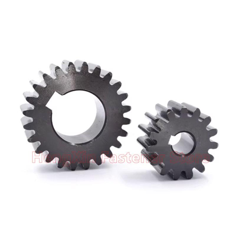 1PCS 45# Steel Spur Gear 2M 2 Module 12/13/14/15/16/17/18/19/20/21/22/23/24/25/26/27/28 Teeth Flat Cylindrical Gear Bore 10-30mm