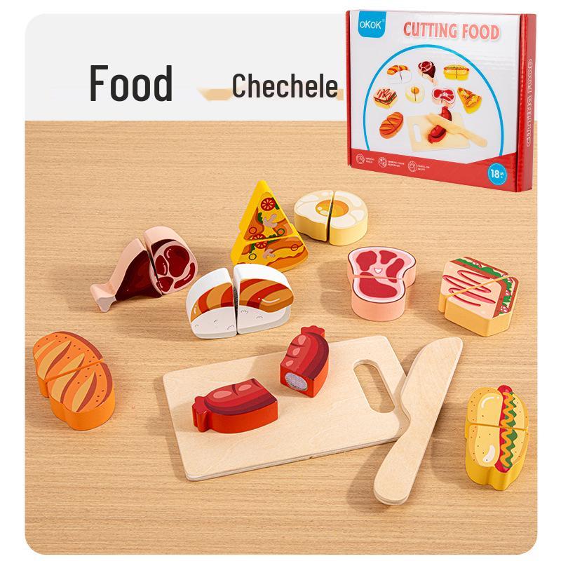 Kids' Wooden Fruit & Vegetable Cutting Playset for Early Learning