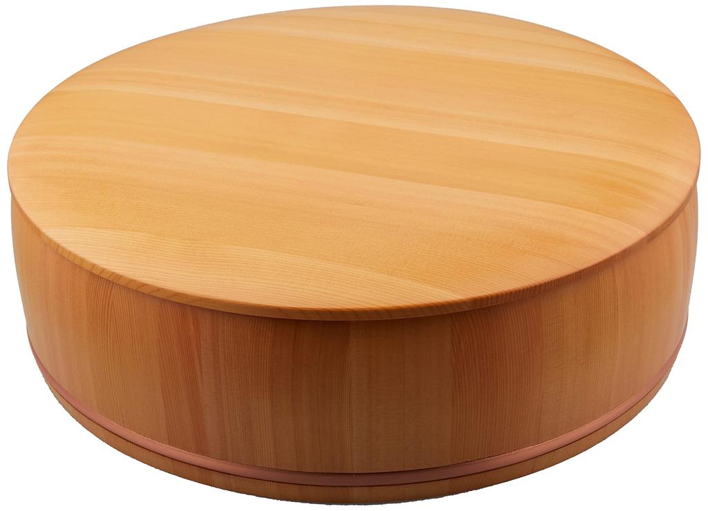 Yamako rice sushi with diameter in wooden beige Japanese-made bowl, pail, taiko, bamboo, lid, HANDAI, 33cm, box, 4156,