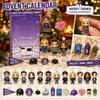 Calendário do Advento com 24 Peças com Chaveiros de Personagens Planos 2D e Conjunto de Acessórios apresentando Tema de Hóquei e Itens Inspirados em Romances para Colecionadores e Fãs