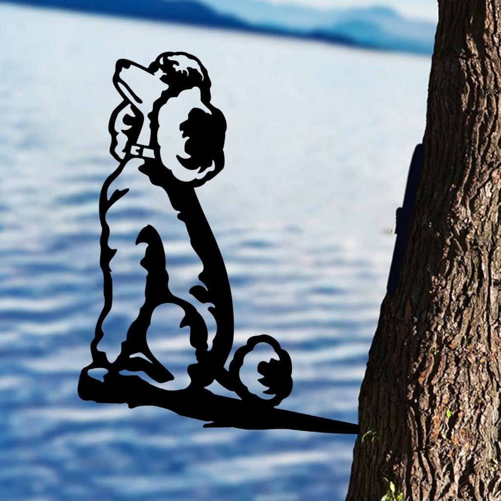 

Animal Silhouette Sculpture Garden Lawn Backyard Tree Ornaments Ornament Dog