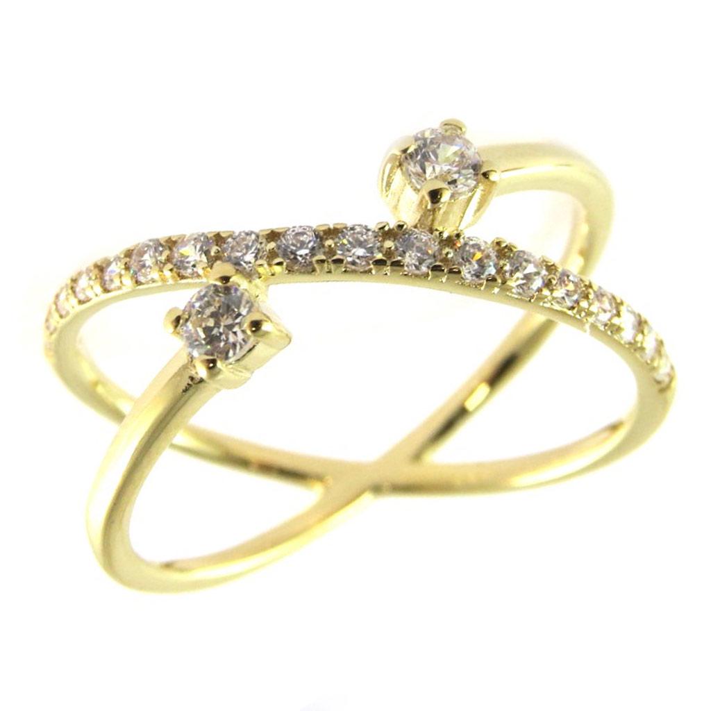 Gold Plated Ring 'Sissi' White Gold