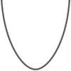 Gin No Sterling Silver 925 Oxidized Cut Cuban Link Length Simple Chain Necklace for Women [Shinjuku Kura] (Dark) 2-Sided Chain, Approx. 1.7mm Width,