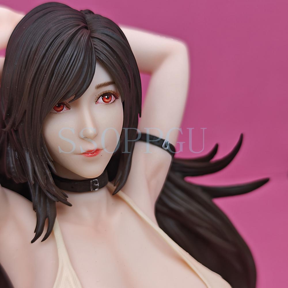 32CM Tifa Lockhart Figure Aerith Gainsborough Aeris Anime Girl Action Toy Game Statue Collection Model Doll PVC 1/4 Poseable Articulated Scale