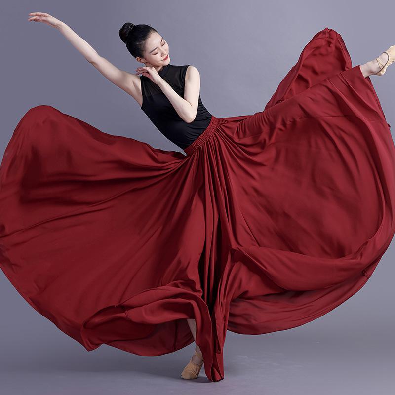 Šifonová sukně 360/540/720 stupňů Balet Břišní tanec Dámské Cikánské Dlouhé sukně Oblečení pro tanečníky na trénink Různé taneční sukně