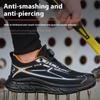 Fashion Rotating Button Safety Shoes Men Steel Toe Sneakers Anti-smash Anti-puncture Work Shoes Non-slip Security Protective Sneakers