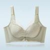Breezy Light Luxury Lace Perforated Cup Bra, Lightweight Breathable Push Up Side Gathering Women Bra