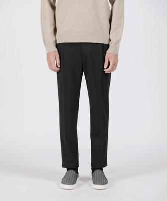 PANICALE Charcoal Classic Tapered Fit Single-Pleat Pants