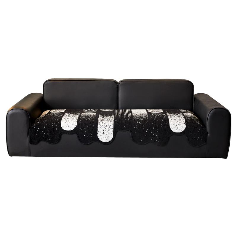 2024 new French high-end straight-breasted leather sofa cushion, universal in all seasons, special-shaped irregular non-slip seat cushion cover