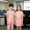 190g reines Baumwoll-Kinder-T-Shirt Kurzarm, einfarbiges Sommeroberteil für Jungen und Mädchen, lockeres Freizeit-Halbarm-Oberteil