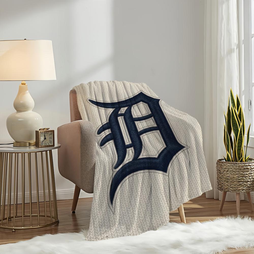 D-Detroit T-Tigers Baseball Blanket Blanket for Couch Sofa Travel Home Hiking Picni Bed Beding Flannel Blanket birthday gift