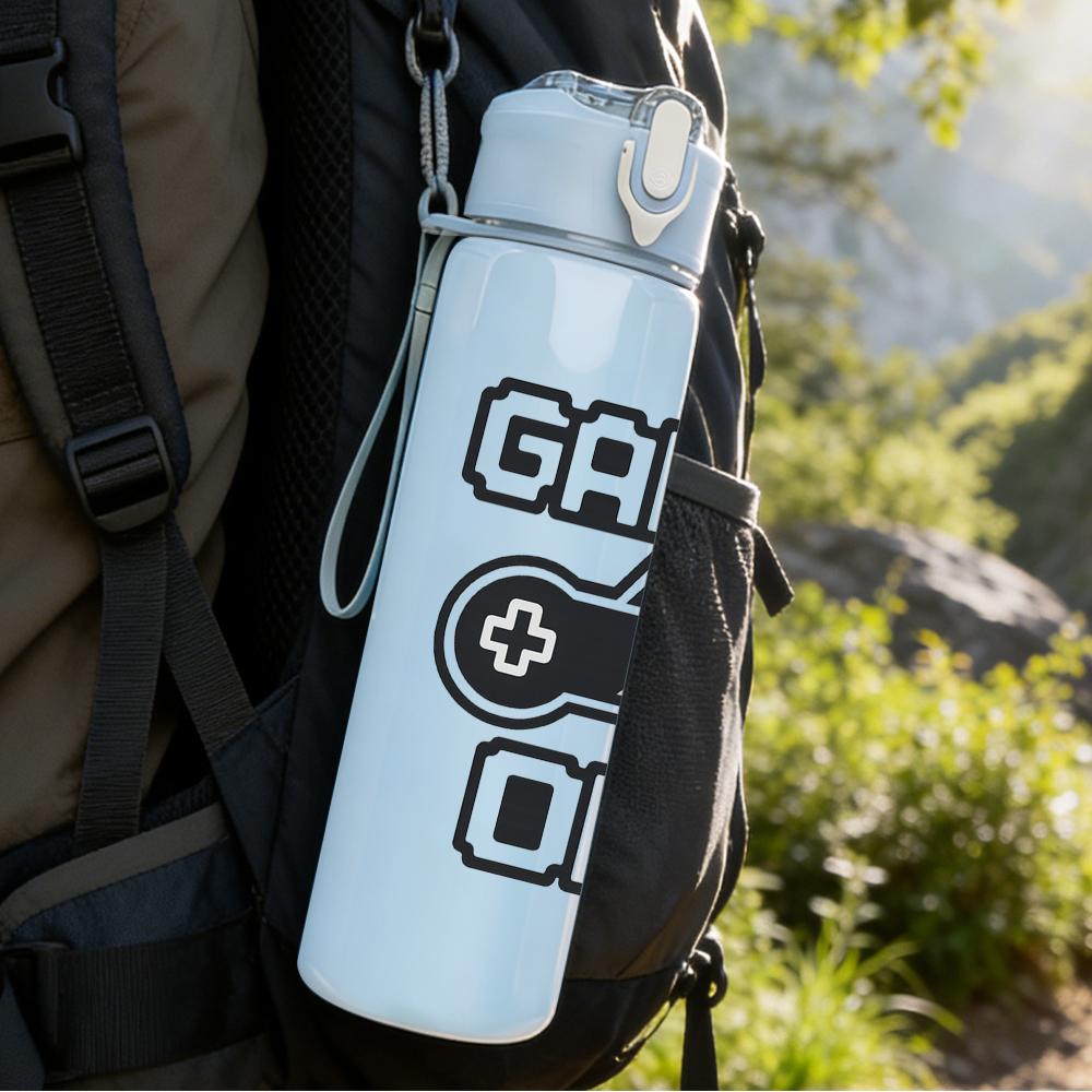 1PC Game On Racing Motorcycle Logo 750ml Color Plastic Water Bottle Leakproof Flip Straw Lid For Sports Office Home Use