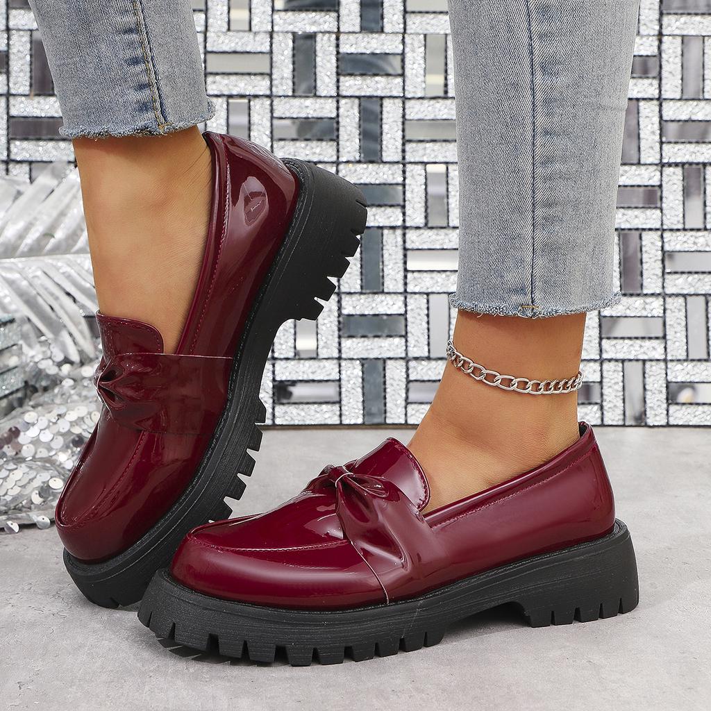 Fashionable New Round Toe Thick Sole Anti Slip Casual Work Shoes for Spring Autumn Comfortable Plus Size Single Shoes for Women