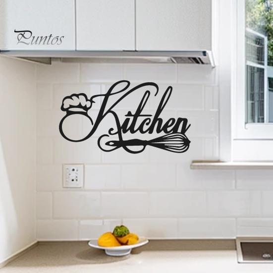 Heimküche Wanddekorationen Minimalistische Aufkleber, Wasserdichte PVC-Abziehbilder mit handgeschriebenem Kochhut Kreative Dekoration und Schneebesen-Design, Modern