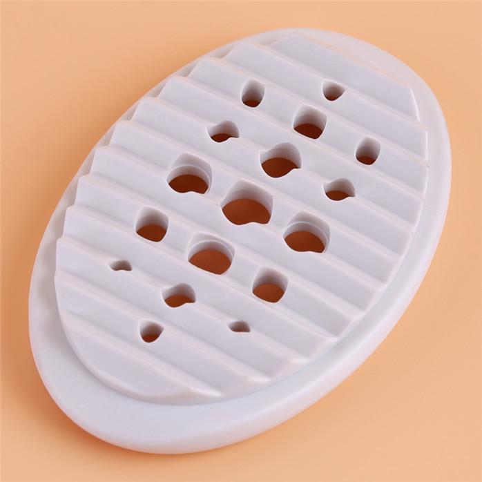 Silicone Soap Dish Storage Holder Tray Drain Soap Box Bathroom Accessories