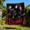 1pc The Warning Band Outdoor Flannel Blanket, Cozy & Warm Soft Te Playful Design, Napping Camping,