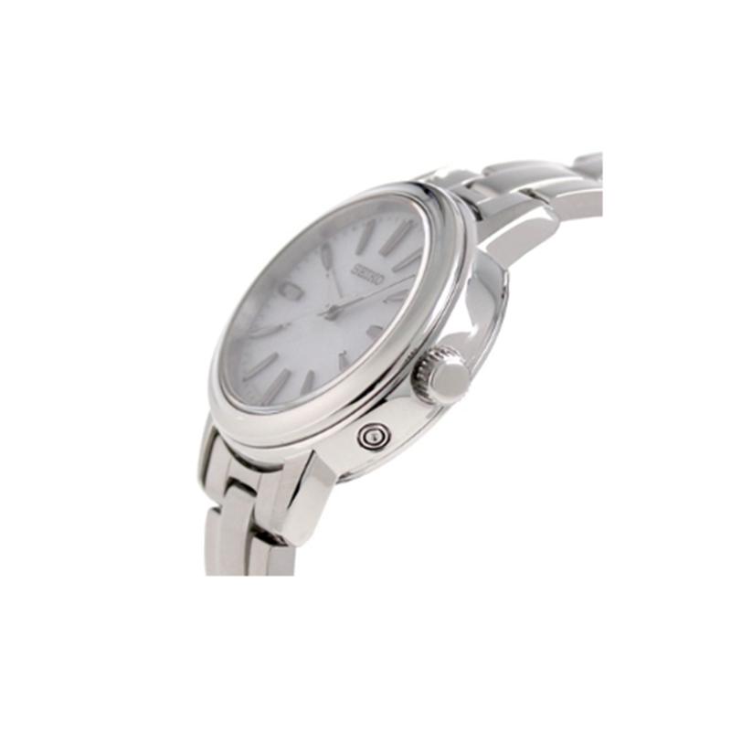 Seiko SELECTION Series 100 Meters Waterproof Solar Quartz Steel Strap Women's Watch White Dial SSDY017