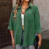 2024 Fashion Solid Loose Womens Shirt Casual Business Long Sleeve Office Lady Tops White Blouse Elegant Button Up Shirts 30645