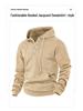 American Retro Men's Hooded Jacquard Pullover - Versatile Casual Sweatshirt