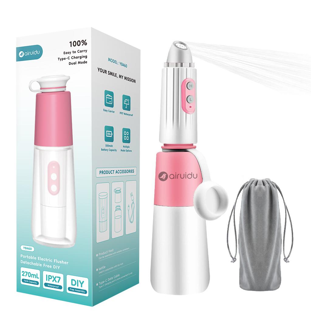

270ml Electric Portable Travel Bidet Rechargeable Personal Bidet Sprayer Handheld Butt Shower for Women Hygiene Cleaning 500mAh розовый