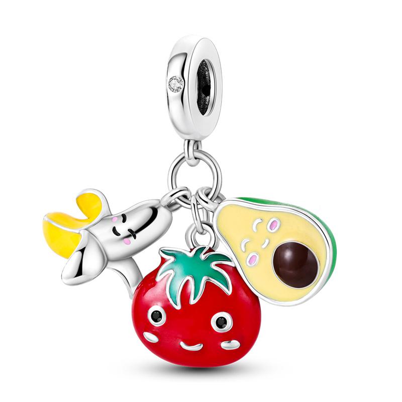 

New Orange Watermelon Cherry Pendant 925 Silver, suitable for al bracelets, plates, pendants, necklaces, jewelry