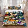 3pc Dexter's Laboratory Cartoon Bedding Set Guest Room Bedroom Decor Christmas Halloween Decor Gifts- All Seasons (No Insert)a1013144
