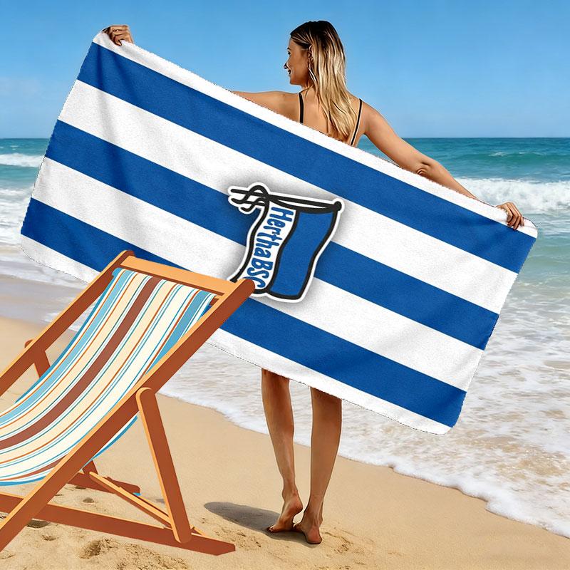 Hertha BSC Print Strandtuch, Großes Weiches Schnelltrocknendes Handtuch für Strand Camping Schwimmen