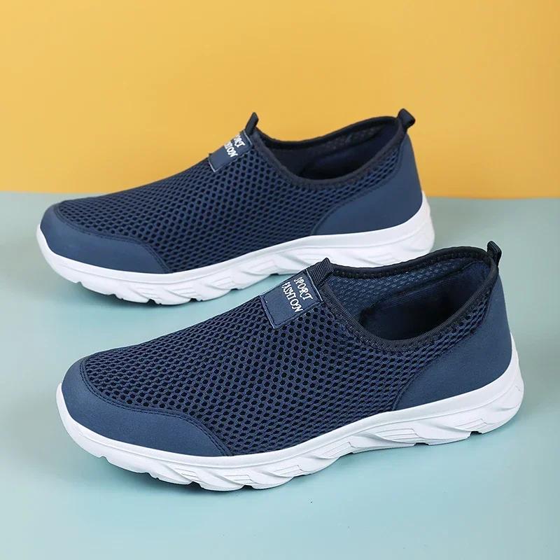 Lightweight Men Casual Shoes Breathable Slip On Male Casual Sneakers Anti-slip Men's Flats Outdoor Walking Shoes Size 38-47