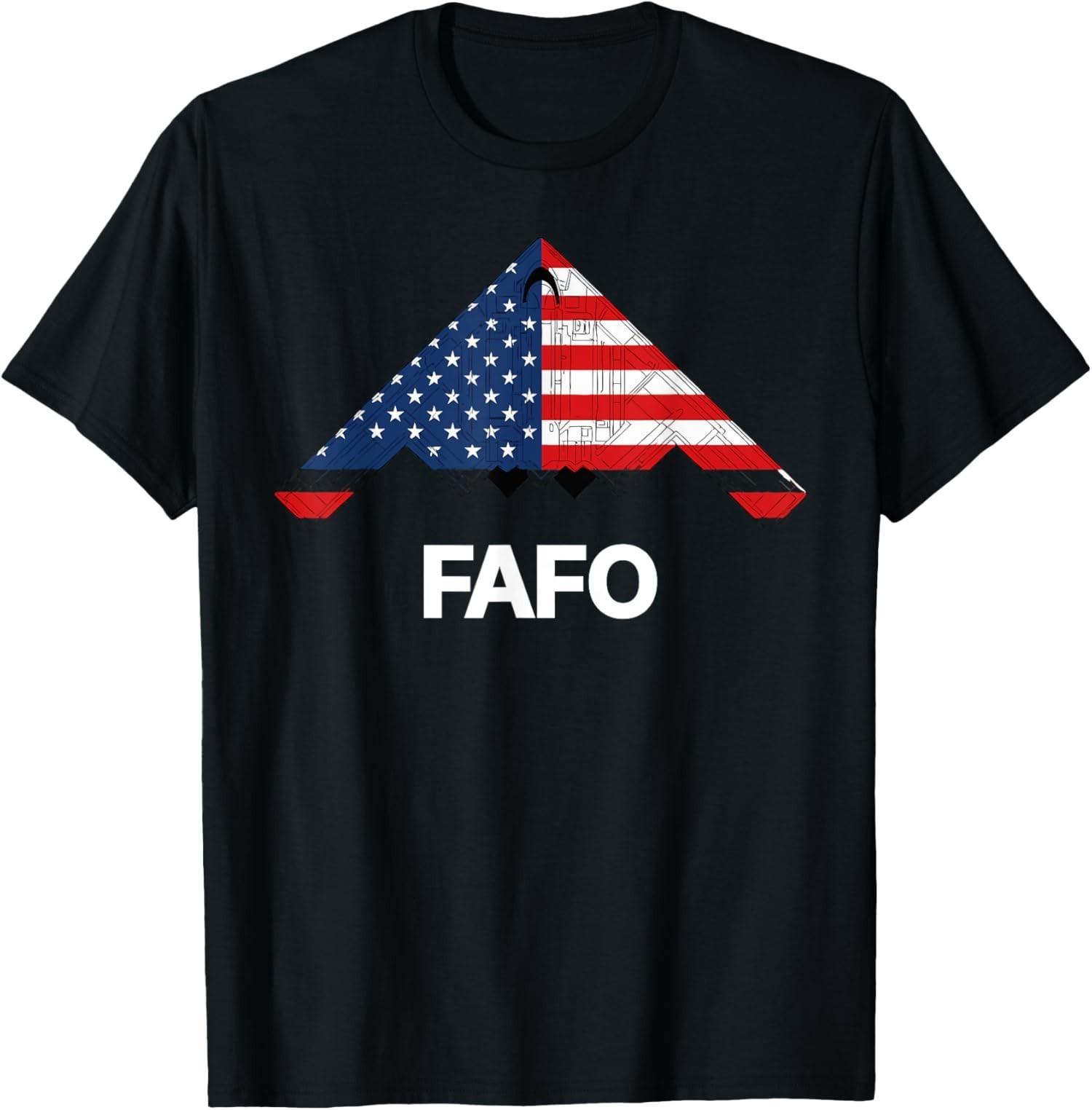 B--2 Bomber Military Stealth Airplane American Flag Unisex T-Shirt L