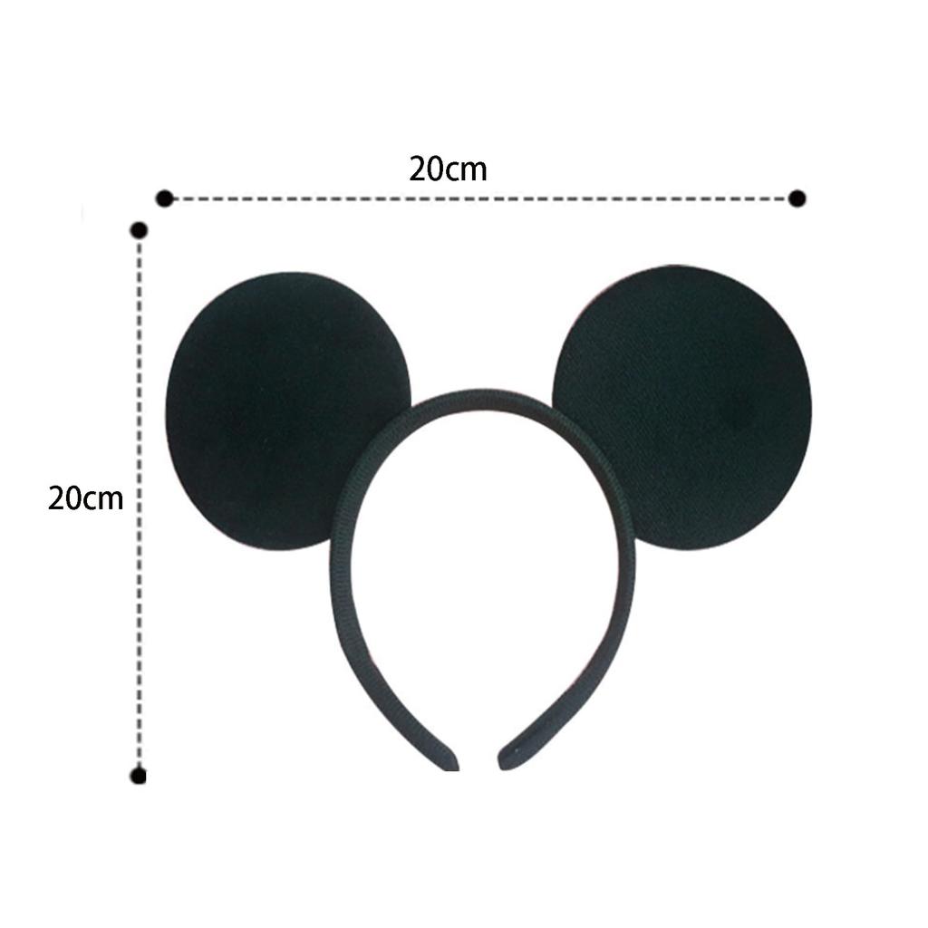 [Bookworm] Mickey Mouse Headband, Disney Headband with Cute Mouse Ears, Perfect for Cosplay Parties, Halloween, Birthday Parties, Themed Events, and