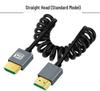 Ultra-Fine HDTV 2.1 Side Elbow Retractable Spring Cable for 8K60Hz/4K120Hz Camcorder and SLR