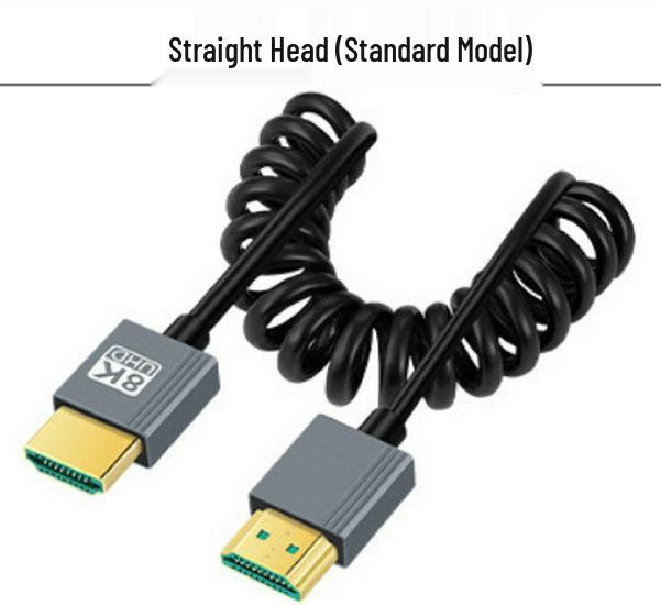 

Ultra-Fine HDTV 2.1 Side Elbow Retractable Spring Cable for 8K60Hz/4K120Hz Camcorder and SLR 1 Meter