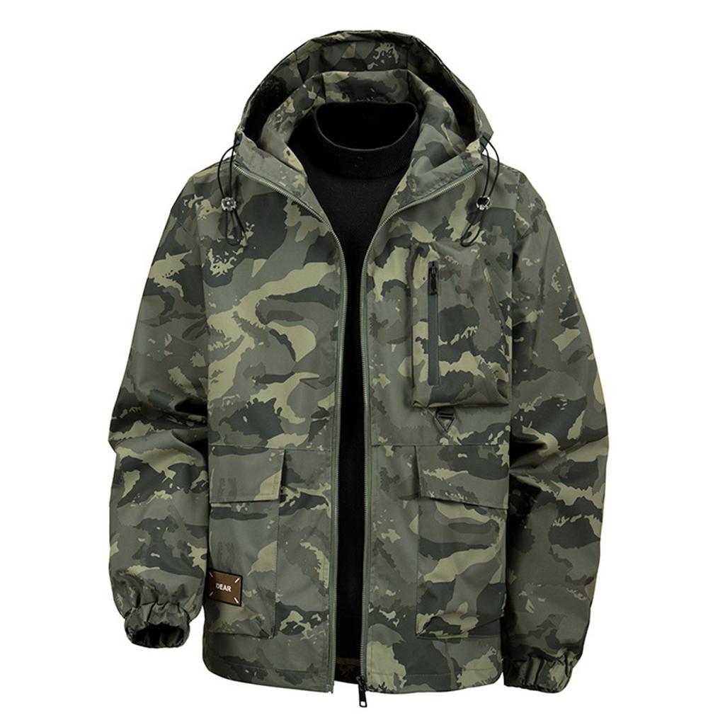 Men's Hooded Camouflage Jacket, Fashionable Jacket