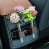 Stable Mini Car Flower Vase Clip Elegant Adjustable Car Vent Flower Vase Walnut and Glass Creative Auto Vent Decor Dashboard