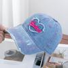 Love Embroidery Do Old Cowboy Baseball Cap Female Summer Sweet Cool Spice Girl American Big Brim Show Face Small Peaked Cap