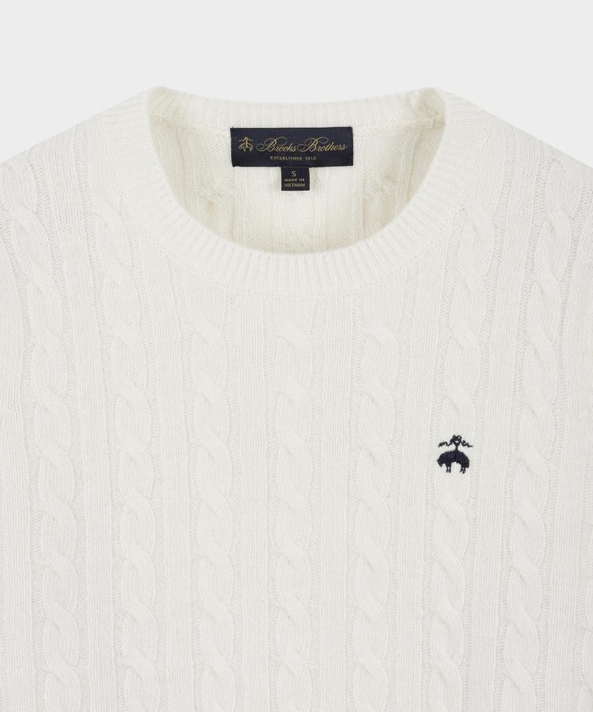 BROOKS BROTHERS [Women'S] Wool Cable Sweater (Ivory) (Bbwrwbf401)