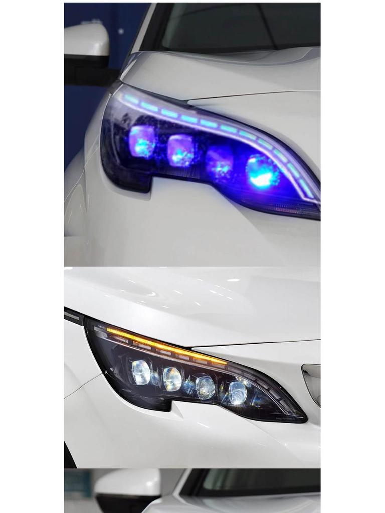Fits 2016-2019 Peugeot 4008/5008 headlights with crystal lenses and LED sequential turn signals.