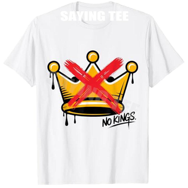 No Kings Protest Flag Sign Funny Fight Oligarchy TShirt Ribbit Resist Repeat No Hope Without Hop Y2k Sarcastic Saying Tee Top S