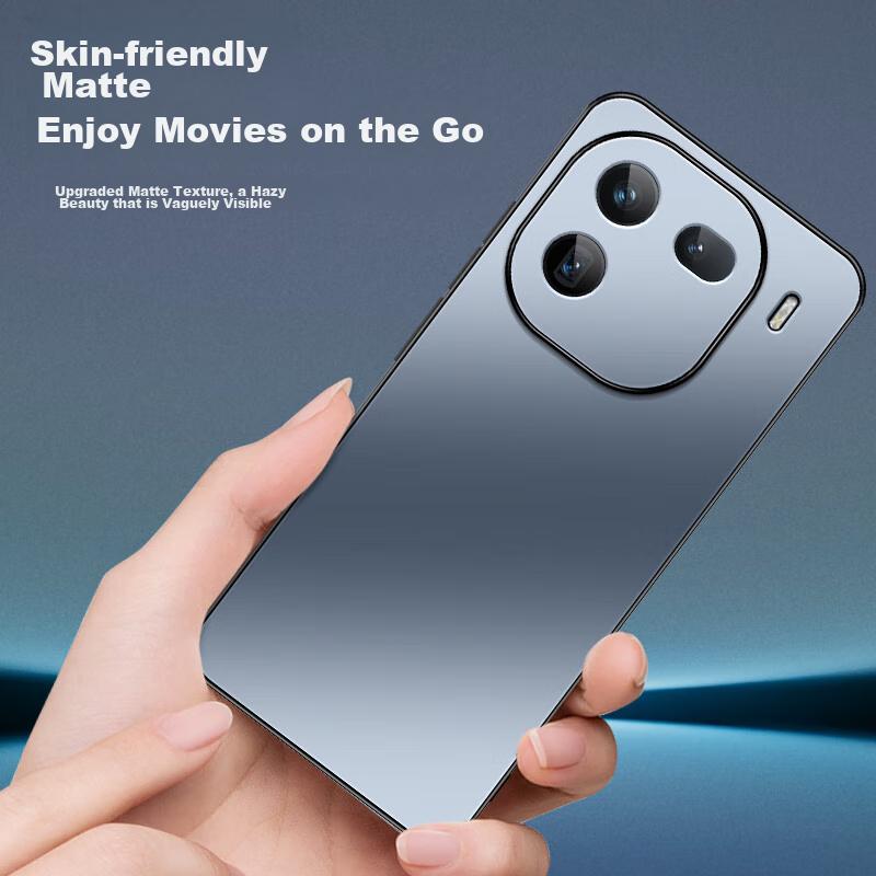 IQOO12 Phone Case, IQOO12 AG Frosted Lens Full Protection, Real Machine Solid Color, Light Luxury, Vivo Shockproof Anti-Fingerprint,n, Graphite Black