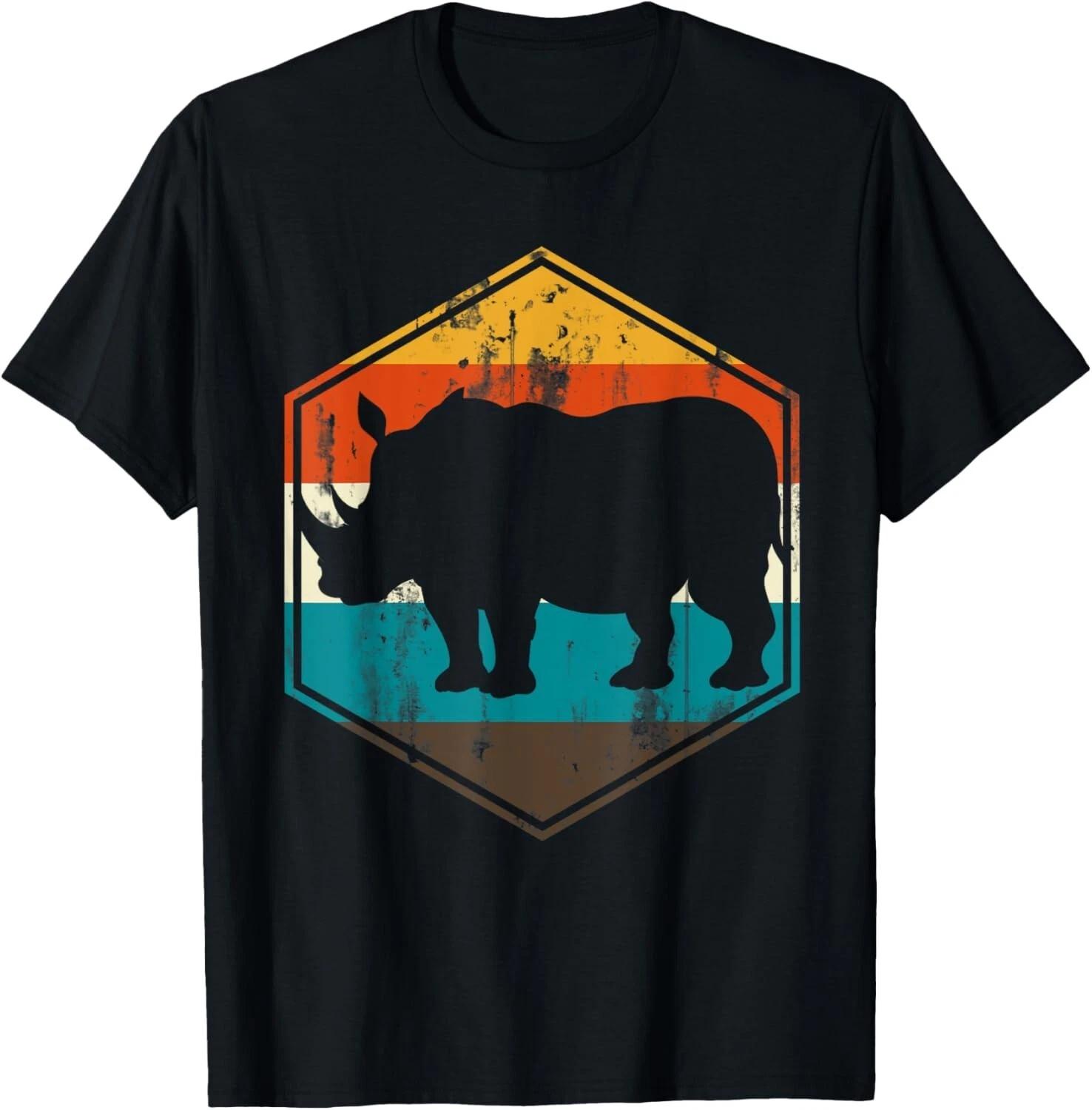 

Ретро Подарок Смотрителю Зоопарка Животное Подарок Носорог Унисекс Футболка 4XL