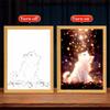 Cute Cat Kawaii Pets Light Painting Picture Frame Led Night Light Moon Lamp Room Decor Home Bedroom Friends Kids Birthday Gifts