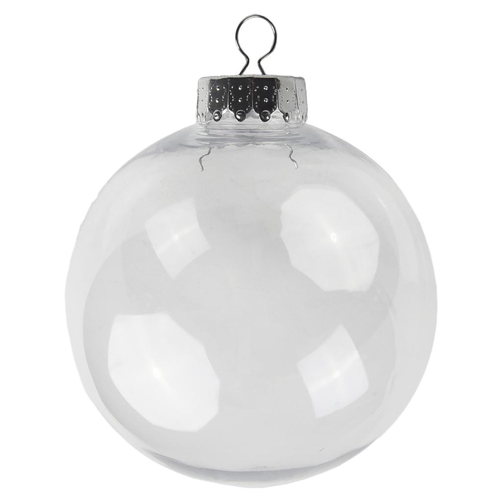10cm Fillable Clear Plastic Christmas Baubles Perfect for DIY Ornaments