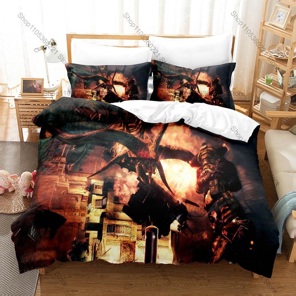 Capcom Sci-Fi Shooter Lost Planet Extreme Condition Akrid Frozen Planet Bedding Set 1 Duvet Cover + 2 Pillowcases HD Print Gamer